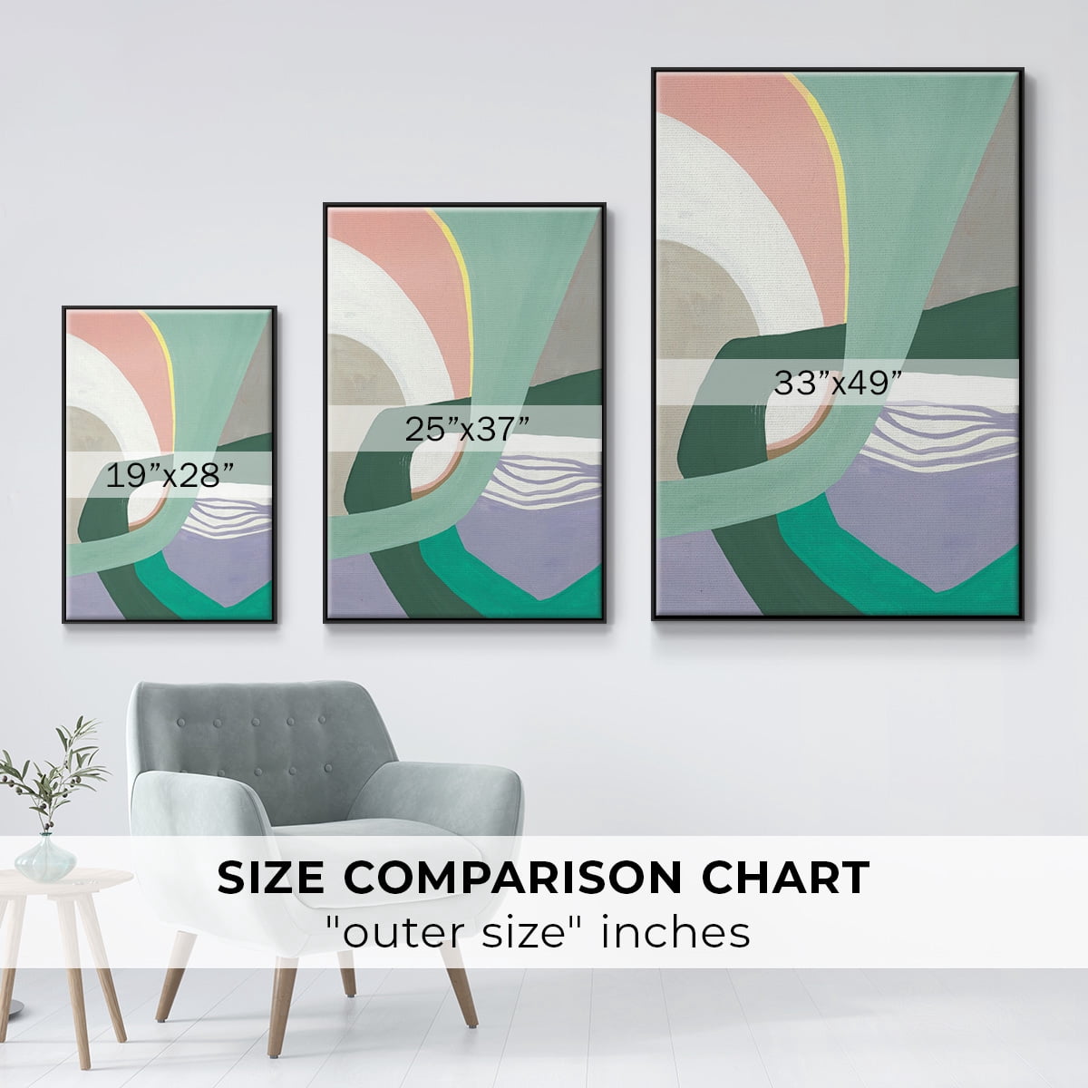 Merge Left Framed Premium Gallery Wrapped Canvas - Ready to Hang - 27 x 41 - Black Floating Frame