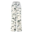 thumbnail image 4 of YDFCWXW Halloween Sweatpants for Women Bats Patterned Jogger Casual Drawstring Wide Leg Sweat Pants White, XXL, 4 of 4