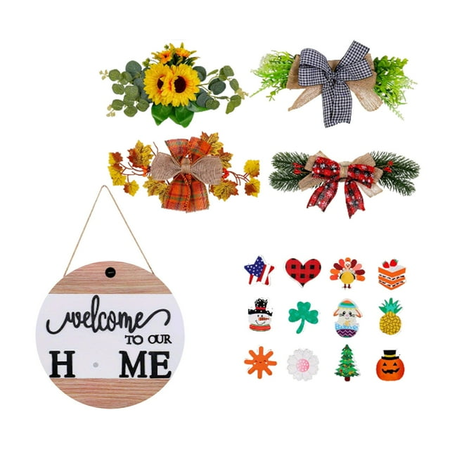 Enseigne Décorative Ronde en Bois pour Porte, Suspension Murale pour la Maison, Salon et Chambre