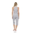 thumbnail image 4 of Lati Fashion Women Capri Pajamas set 100% Cotton Sleeveless Female Pajamas Set Gray Size Medium, 4 of 4