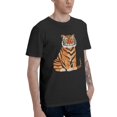 thumbnail image 2 of Cute Tiger Men's T-Shirt Cotton 100% Summer Tops Fashion Casual Cute Tiger Short Sleeves for Men Women Round Collar Top Tees, 2 of 6