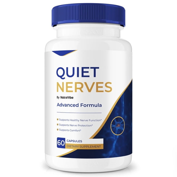 Quiet Nerves – Natural Daily Support Blend for Nerves, Memory & Focus | QuietNerves Easy-to-Take Capsules (60 Capsules)