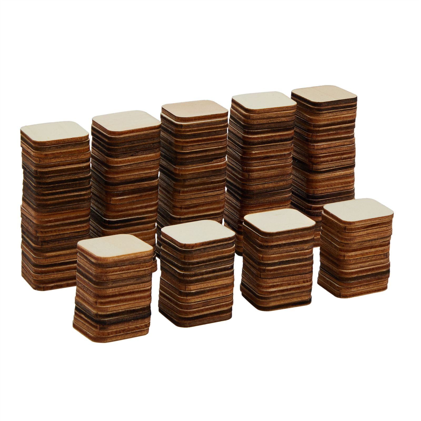 36 Pcs 4x4 Wooden Squares for Crafts, Rounded Corners Unfinished Wood Tiles  