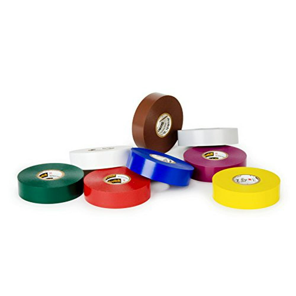 3M 35MultiColor1/2x20FT8Pk Scotch Vinyl Color Coding Electrical