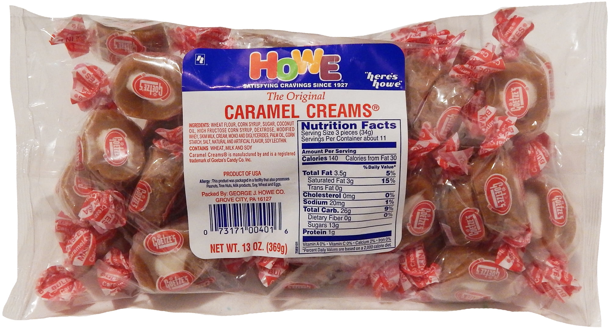 Howe Caramel Cream Candies, 13 Oz.