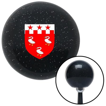 American Shifter Patterson Coat of Arms Black Metal Flake Shift Knob with M16 x 1.5 Insert Shifter