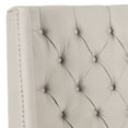 thumbnail image 3 of SAFAVIEH London Retro Winged Tufted Headboard with Flat Nail Heads, Queen, Taupe Linen, 3 of 4