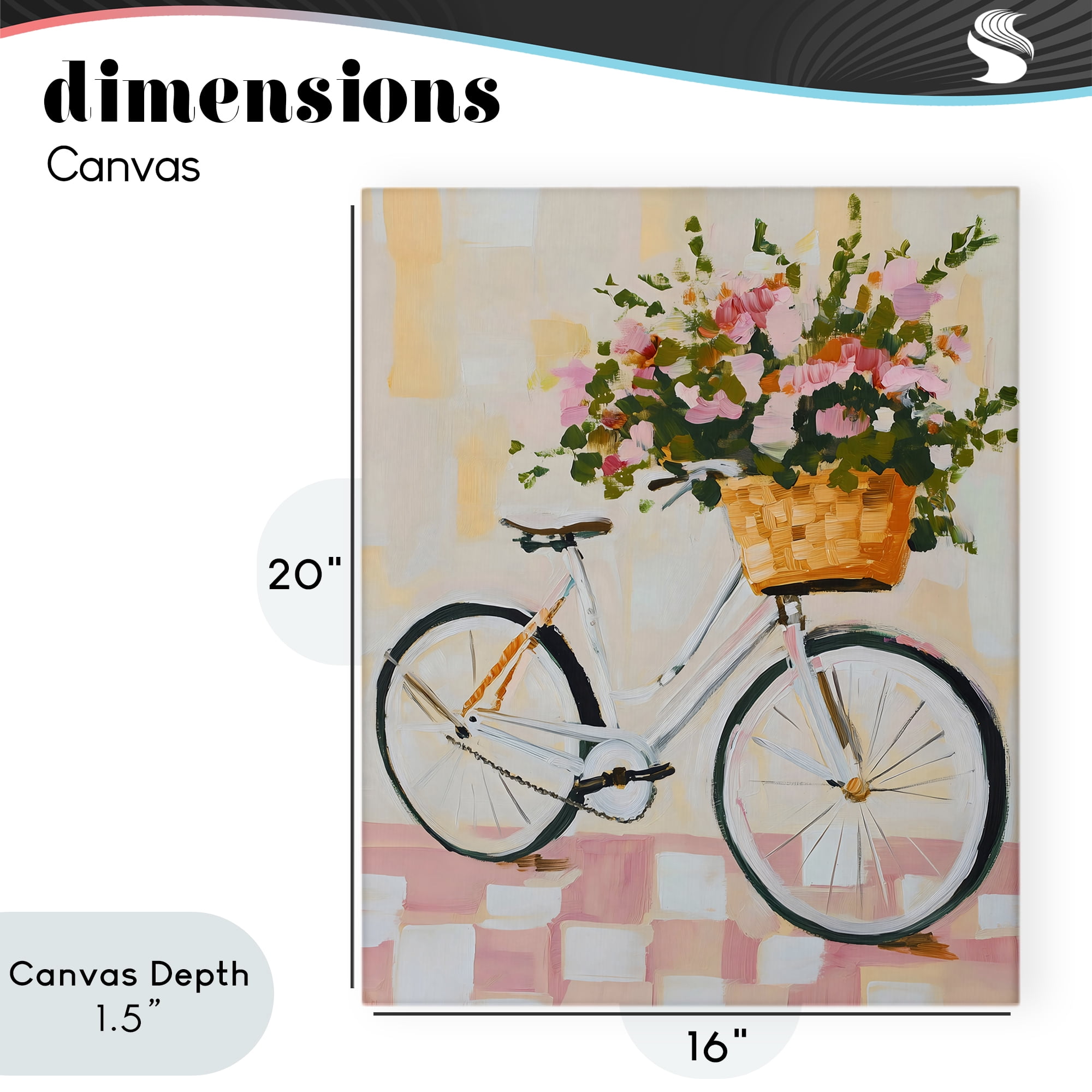 Stupell Industries Blooming Bicycle Basket Canvas Wall Art, design by The Prints Vibe