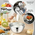 thumbnail image 5 of Walchoice Mixing Bowls Set of 7, Stainless Steel Prep Bowls with Airtight Clear Lids, Metal Nesting Salad Bowls for Cooking Serving Storing, Dishwasher Safe, 4.6/ 3.5/ 2.6/ 2/ 1.5/ 1/ 0.7 QT - Black, 5 of 7