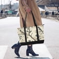 thumbnail image 4 of FORMRS Canvas Laptop Tote Bag for Women with 15.6" Computer Compartments Shoulder Handbag, Beige Birds, 4 of 7