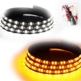 thumbnail image 4 of 2 luces LED para estribo de camión, luz LED de marcador lateral, barra de luz de señal de giro flexible de cabina extendida de emergencia para camionetas, coches, SUV (70 pulgadas), 4 of 4