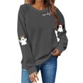 thumbnail image 1 of NMMUED Chandail d'Halloween pour Femmes, Chandails Graphiques, Chandail Citrouille d'Halloween, Hauts à Manches Longues pour Femmes, Chandails d'Halloween Mignons pour Femmes, Chandails à Col Rond pour Femmes, Gris Foncé L, 1 of 4