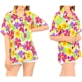 thumbnail image 2 of HAPPY BAY Hawaiian Shirts Womens Casual Summer Beach Party Blouse Shirt V Neck Blouses Short Sleeve Button up Dress Tee Shirts for Women XL Colorful Floral, Pink, 2 of 5