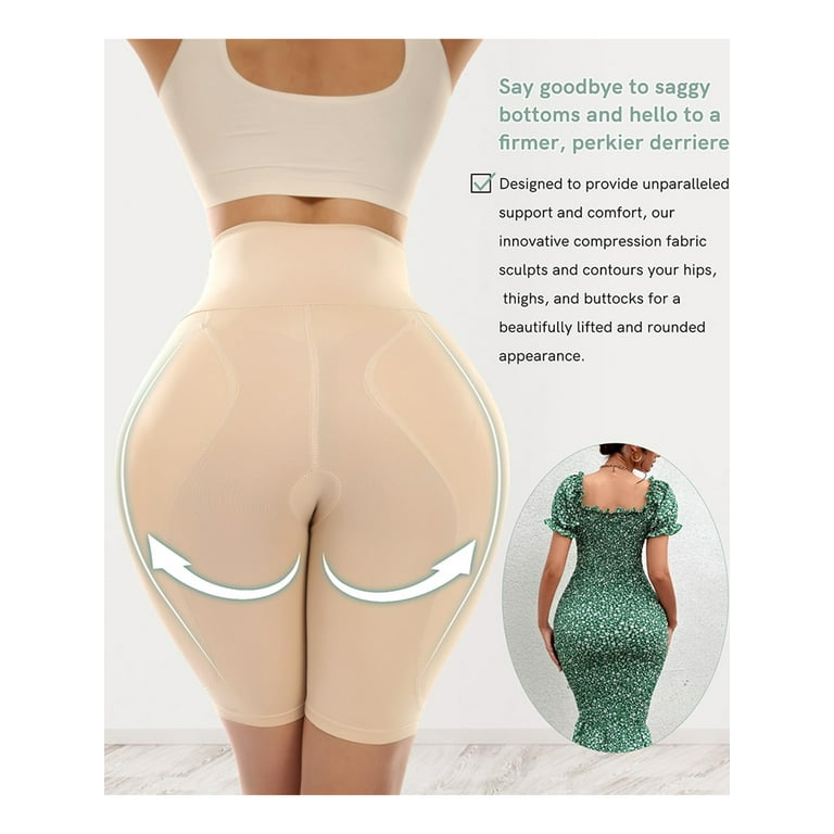 JustVH Women Girdle Body Shaper Tummy Control Removable Butt Pads Skinny  Cincher Shapewear