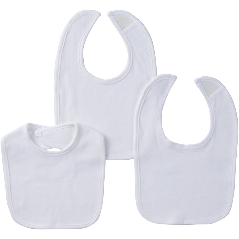 Gerber Cotton Feeding Baby Bib, 3pk, White, Unisex