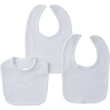 Gerber Baby Boy, Girl or Unisex Cotton Interlock Bibs, White