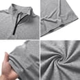 thumbnail image 6 of Dresfit Men's Polo Shirts Short Sleeve Stand Collar Quarter Zip Tees 2026 Summer Zipper Loose Lightweight Business Tops Big and Tall Relaxed Fit Tennis T Shirts Light Gray L, 6 of 7
