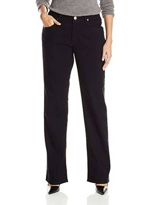 Riders by Lee Indigo Women's Relaxed Fit Straight Leg Jean, Black, 18 Petite