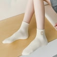 thumbnail image 4 of TNOBHG Cotton Socks 1 Pair Unisex Cotton Ankle Socks Low-tube No Odor Solid Color Letter Embroidery High Elasticity Anti-slip Sweat-absorption Anti-shrink, 4 of 8