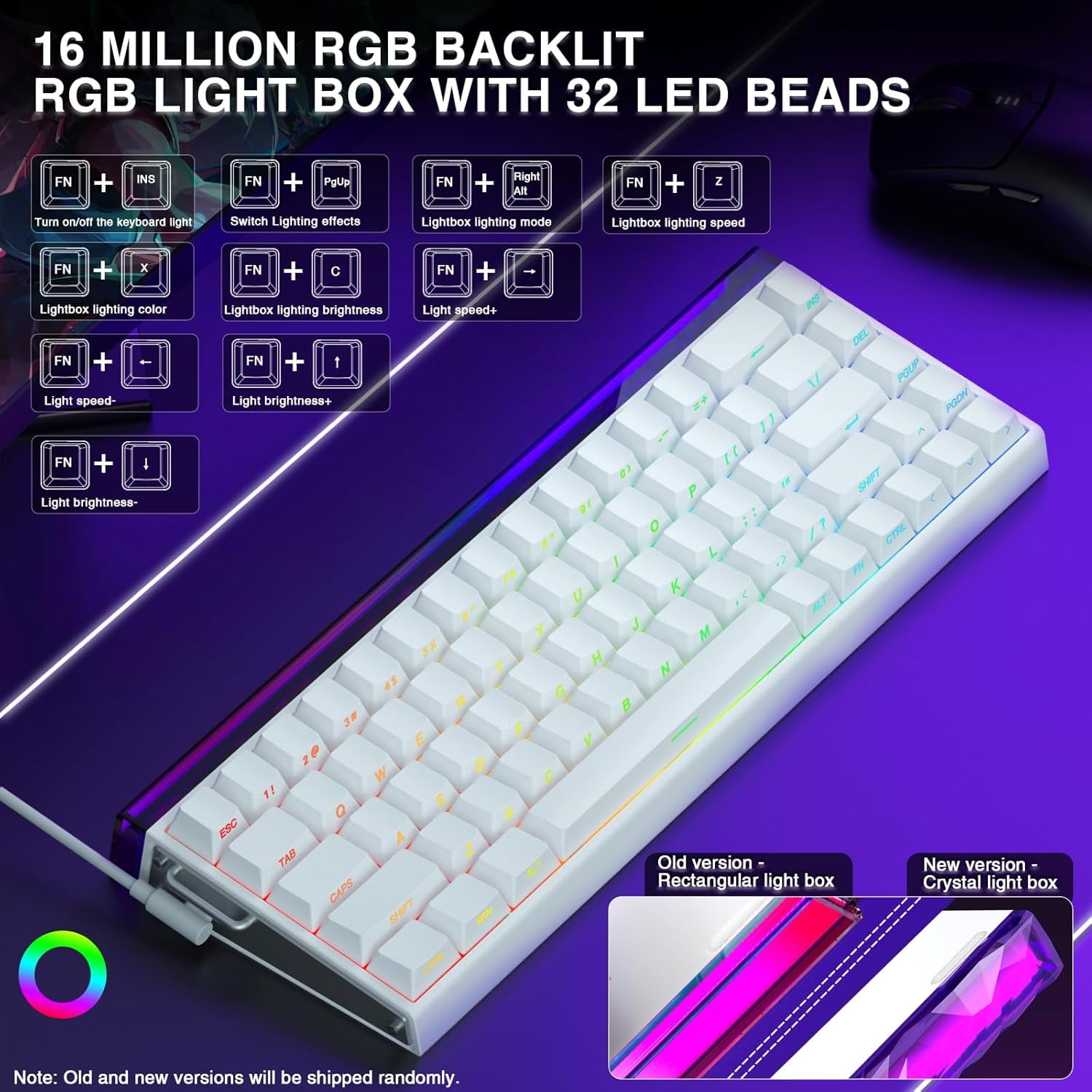 Restored AULA Hero 68 HE 60% Gaming Keyboard Wired, Hall Effect Magnetic Switch Keyboard with Adjustable Actuation, Fast Trigger Mode, 8K Hz Polling Rate, 0.125ms Latency,Side Printed PBT Keycaps (Refurbished)
