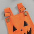 thumbnail image 5 of mgoYE Newborn Halloween Baby Girls Outfit Fly Long Sleeve Ribbed Top+ Pumpkin Ghost Printing Suspender Romper+ Headwear, 5 of 5