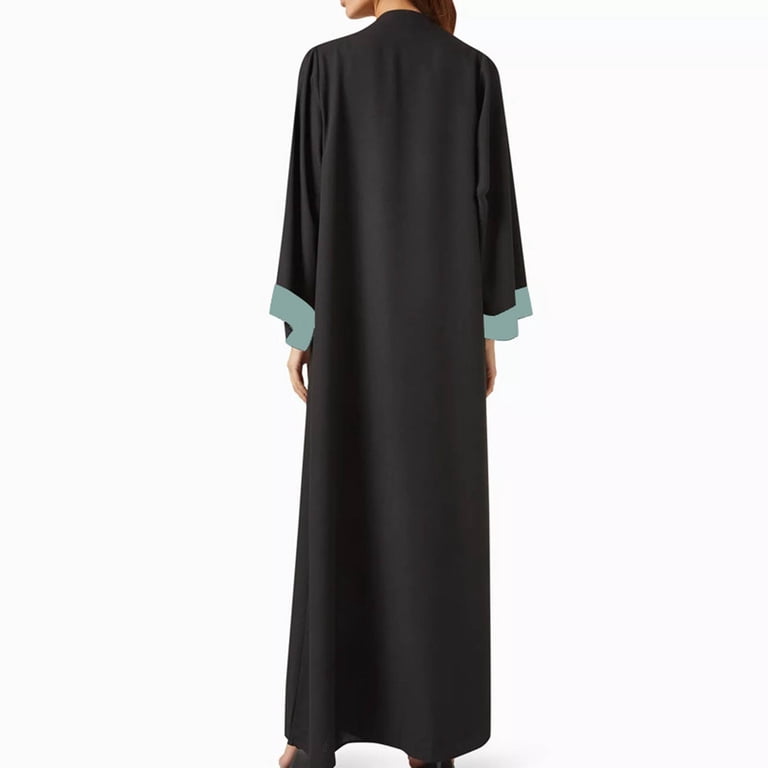 long sleeve maxi dress eid PULEN Pule Long Sleeve Dress for Women Women Silk Muslim Dresses Abaya Open Front Cardigan Maxi Dress Dubai Islamic Dress Middle East Arabian Robe Eid
