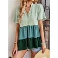 thumbnail image 4 of Women's Casual V Neck Ruffle Short Sleeve Summer Shirts Tops Loose Blouses, 4 of 6