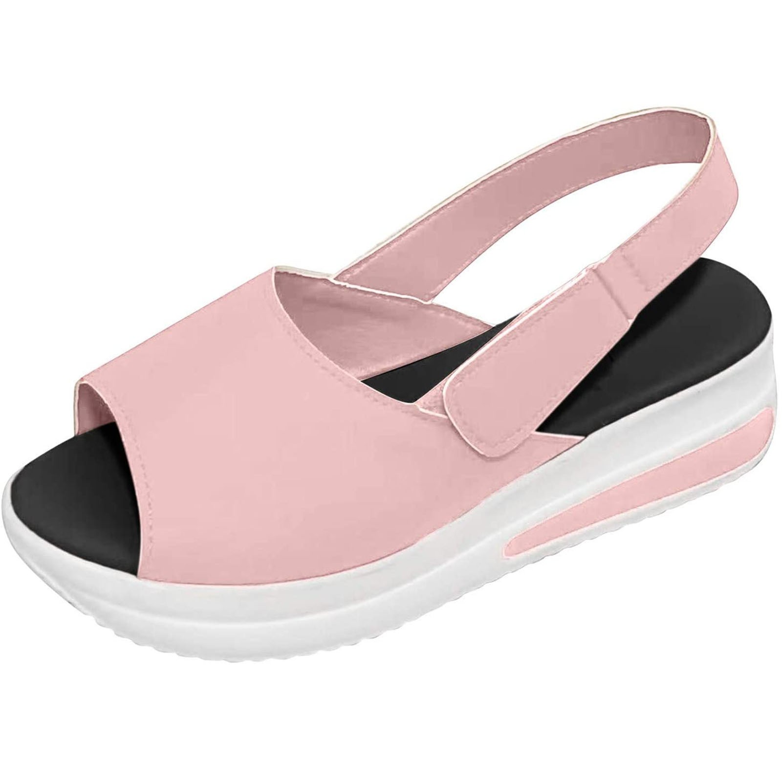Casual Sling Back Flatform Sandals for Women Summer Comfortable Open ...