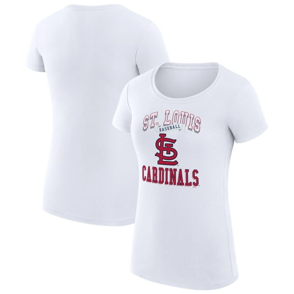 Women's G-III 4Her by Carl Banks White St. Louis Cardinals Super-Slim Fit Lightweight Team Logo Graphic T-Shirt