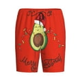 thumbnail image 4 of Gaeub Avocado Merry Christmas Printed Men's Short Pajama Pants, Lightweight Lounge & Sleep Bottoms Keep You Cool - Large, 4 of 9