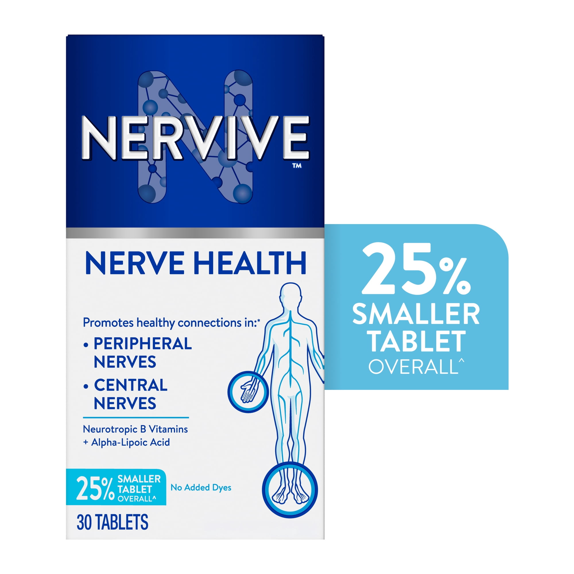 Nervive Nerve Health Tablets, Nerve Care with Vitamin B12, Vitamin B6, Vitamin B1 30 Count