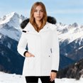 thumbnail image 2 of Women's Solid Color Winter Down Jacket with Detachable Hood, 2 of 9