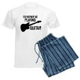thumbnail image 6 of CafePress - I'd Rather Be Playing Guitar Men's Light Pajamas - Men's Light Loose Fit Cotton Pajama Set, 6 of 7