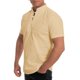 thumbnail image 2 of Camisa Hombre Top de camisa holgada informal de manga corta con cuello liso de verano para hombre (Beige, 4XL), 2 of 6