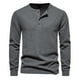 thumbnail image 2 of Camisa Henley de manga larga y cuello redondo para hombre: cuatro botones, mezcla de algodón, corte holgado, tallas S-XXL, para combinar en otoño/invierno, 2 of 3