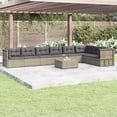 thumbnail image 1 of vidaXL 8 Piece Garden Lounge Set with Cushions Grey Poly Rattan, 1 of 5