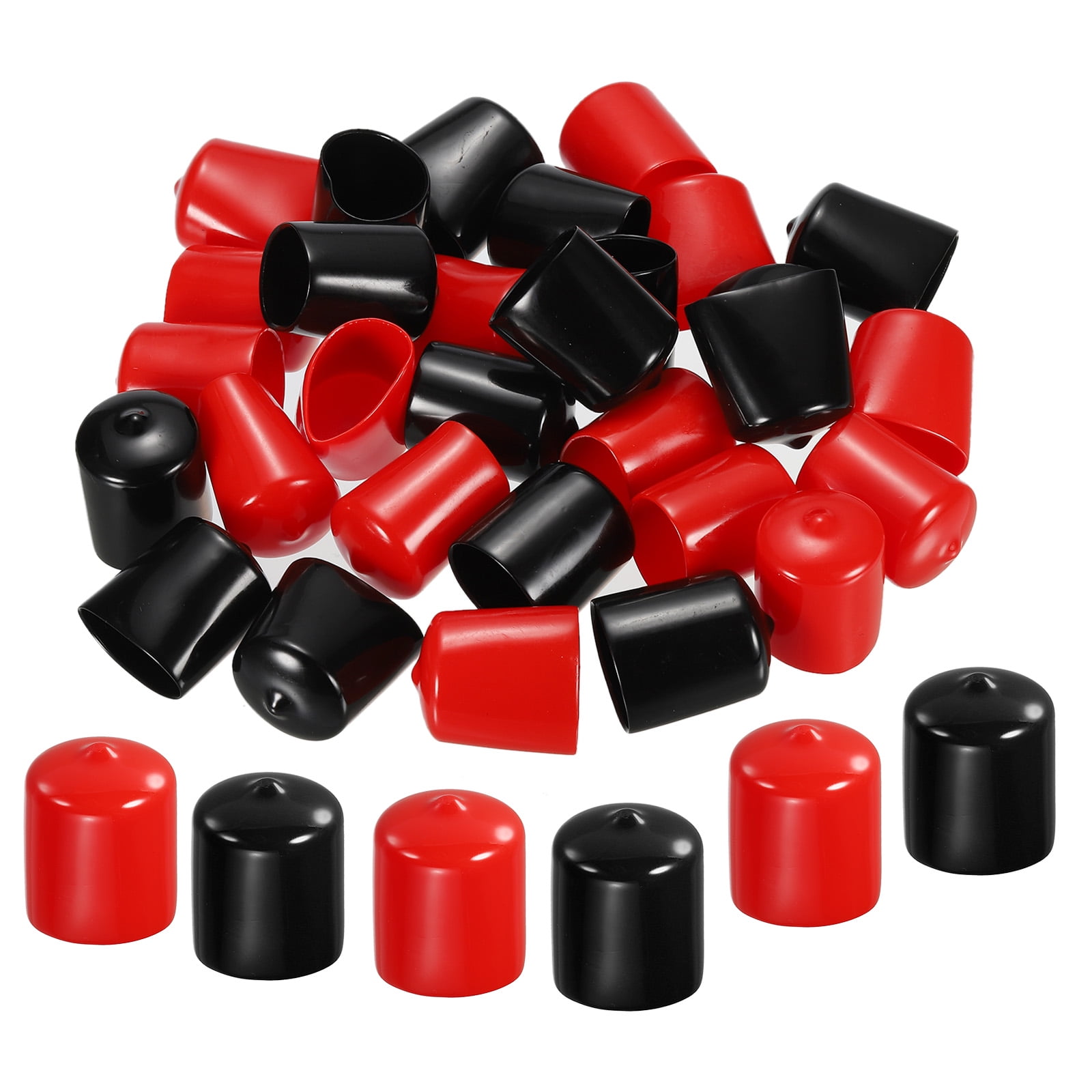 30pcs Rubber End Caps Cover Assortment 1 inch Vinyl Screw Thread