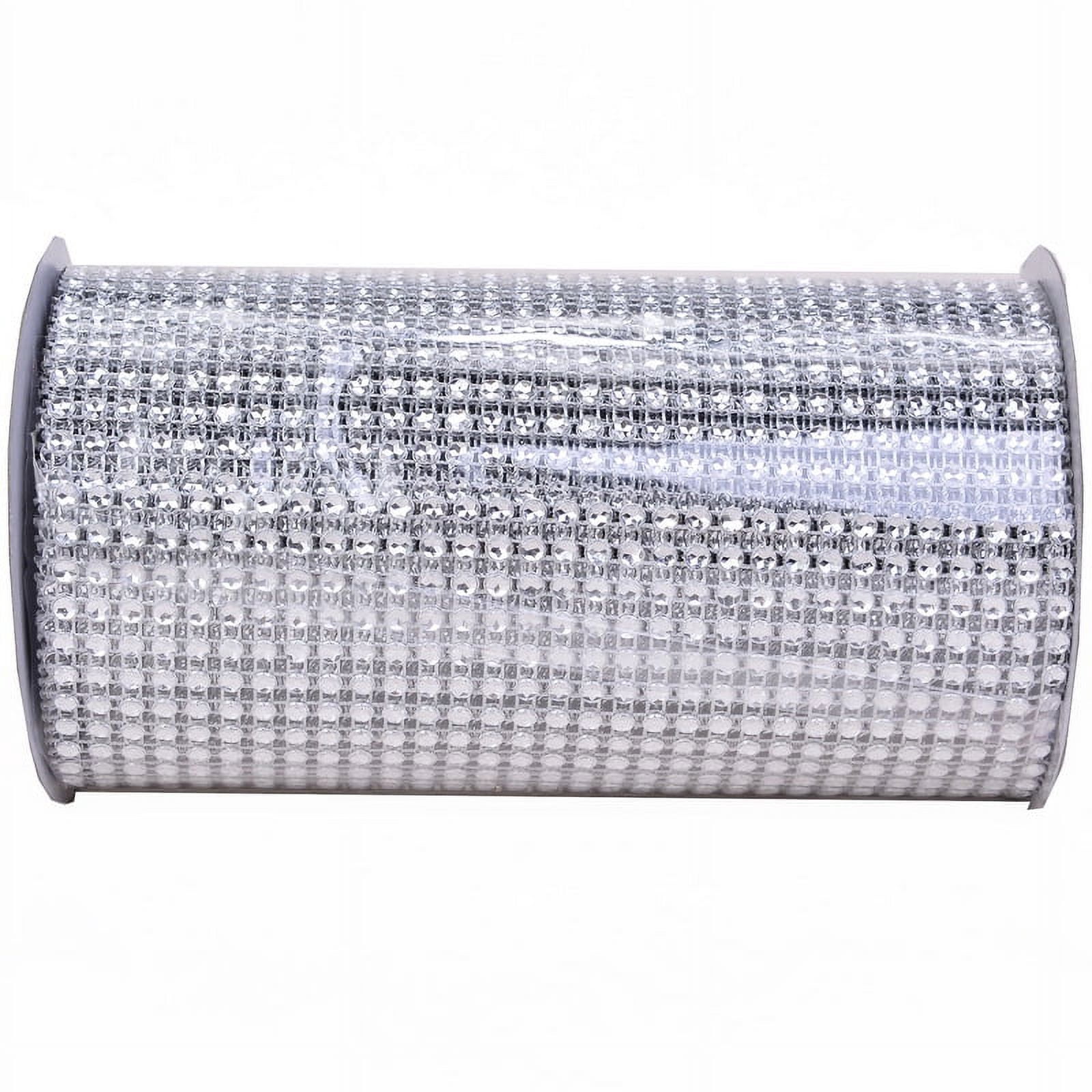 YAMA RIBBON Bling Wrap 6" Silver Rhinestone Sewing Trim by the Yard