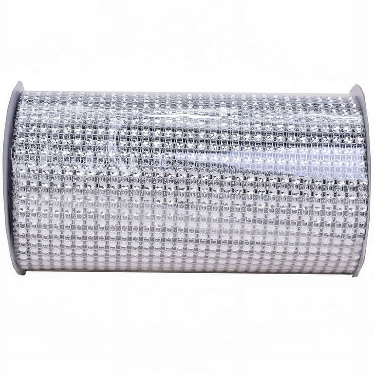 Yama Ribbon, Bling Wrap Ribbon Silver 6inch x 9 feet