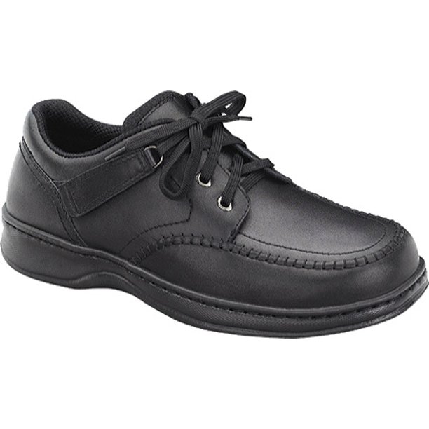 OrthoFeet Men's Orthofeet Jackson Square Black Leather 8.5 XW