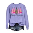 thumbnail image 4 of zanvin Chandails Graphiques de Noël pour Femmes, Chandails des Fêtes, Chandails à Capuchon Mode d'Automne, Chandail Ample, Coupe Décontractée, Chandails à Capuchon, Violet, m, 4 of 4