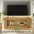 thumbnail image 5 of Finmind Solid Wood TV Stand, 63 Inch Farmhouse Entertainment Center for Television up to 75 Inches, TV Console with Storage Shelves, Large Media Console Table for Living Room, Bedroom, Rustic Brown, 5 of 9