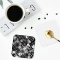 thumbnail image 5 of Kll Square Drink Coasters Set Of 4,Pu Leather Absorbent Coasters Set Decorative Coffee Cup Coasters Housewarming Gift For Home Decor-Seamless Pattern With Skulls, 5 of 9