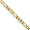 thumbnail image 4 of Diamond2Deal 14K Yellow Gold 4.5mm Concave Open Figaro Chain Necklace for Men 28", 4 of 7