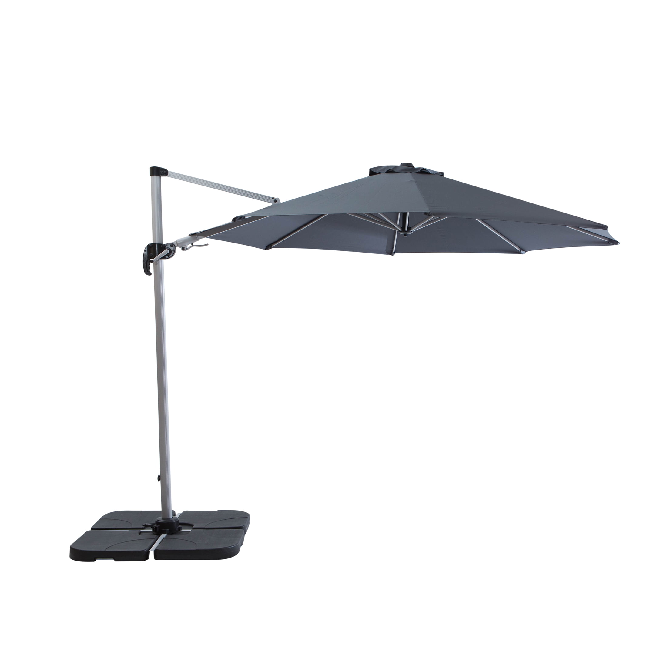 10 Ft Heavy Duty Cantilever Patio Umbrella, Gray