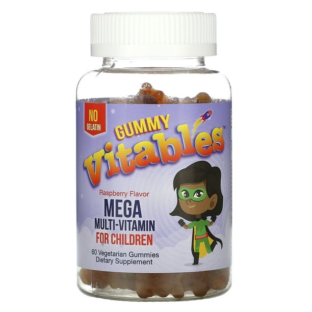 Vitables Gummy Mega Multivitamin for Children, No Gelatin, Raspberry