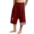thumbnail image 3 of Men’s Casual Loose Linen Shorts Japanese Traditional Asian Style Bottoms, 3 of 6