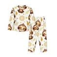 thumbnail image 2 of Goofa Sloth Yoga Printed Women’s 2 Piece Pajama Set Super,Pajamas Women's Long Sleeve Sleepwear Soft Button Down Loungewear Pjs Lounge Set Nightwear-XX-Large, 2 of 9