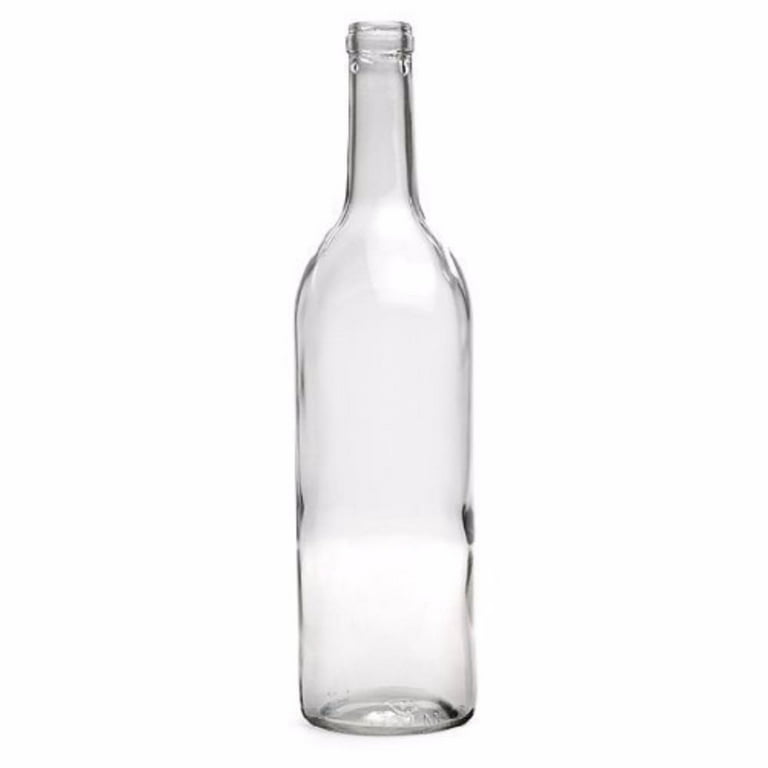 375ml Clear Glass Composite Flat Bottom Wine Bottles, Cork Finish - Wholesale, 24/Case, Clear Type III