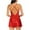 Red, variant on Delliss Lingerie For Women Ladies' Ice Silk Back Cross Elegant Suspender Lace Nightgown